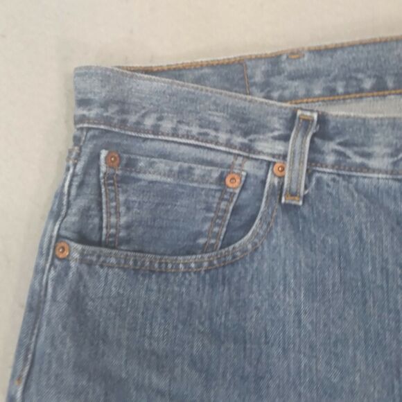 Levi's 501 jeans mens 38 x 29 original straight button fly blue denim pants - Picture 3 of 12